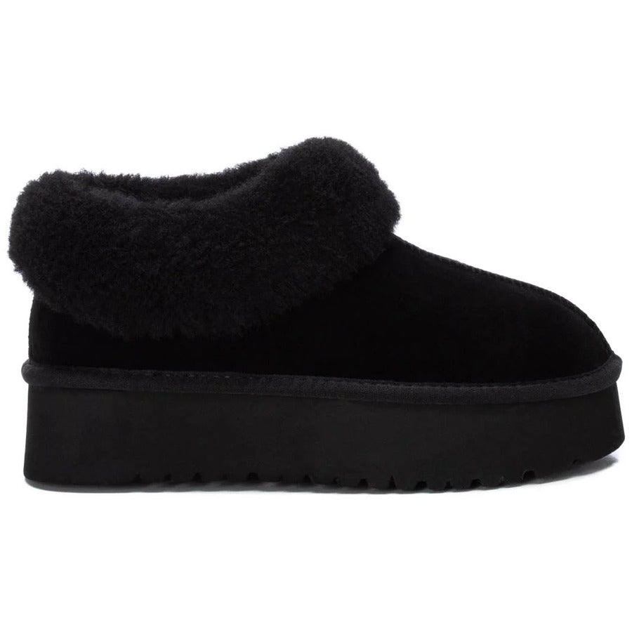 Carmela μαύρο δερμάτινο clog 162002