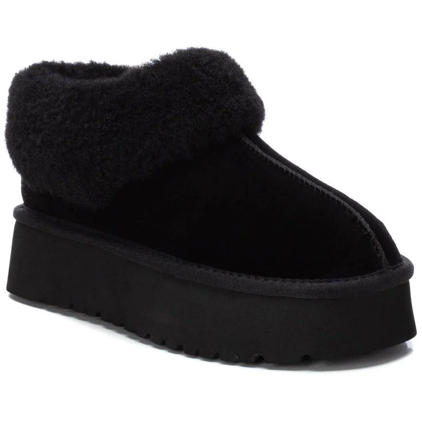Carmela μαύρο δερμάτινο clog 162002