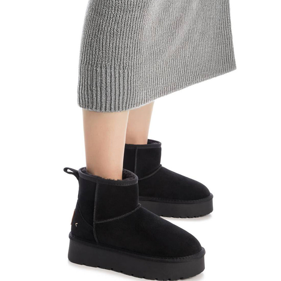 Carmela μαύρο short δερμάτινο Australian Boot 162632