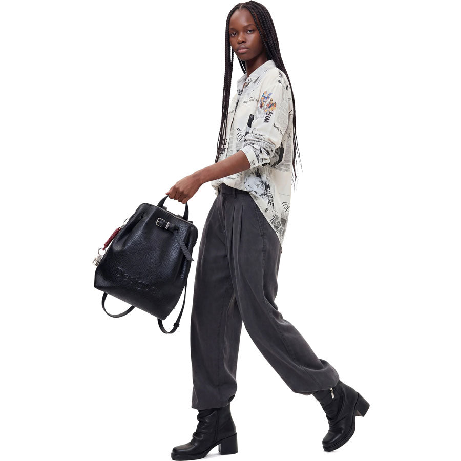 Desigual μαύρη τσάντα πλάτης 26WAKP05