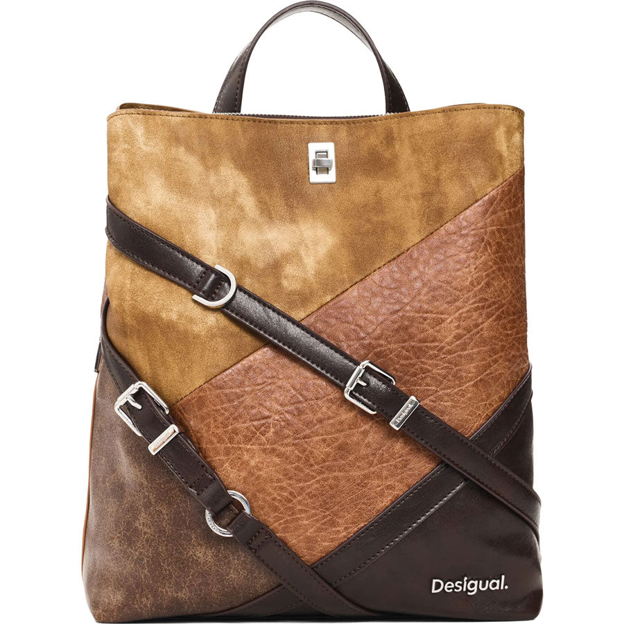 Desigual καφέ τσάντα πλάτης 26WAKP31