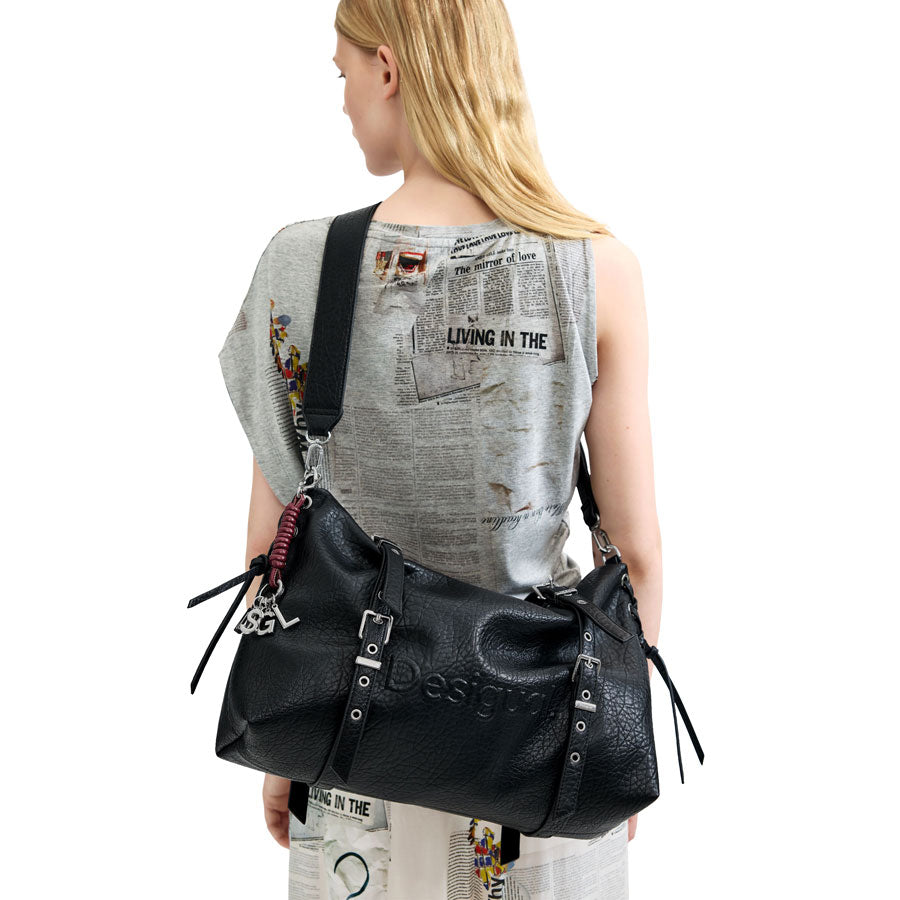 Desigual μαύρη τσάντα ώμου 26WAXP06