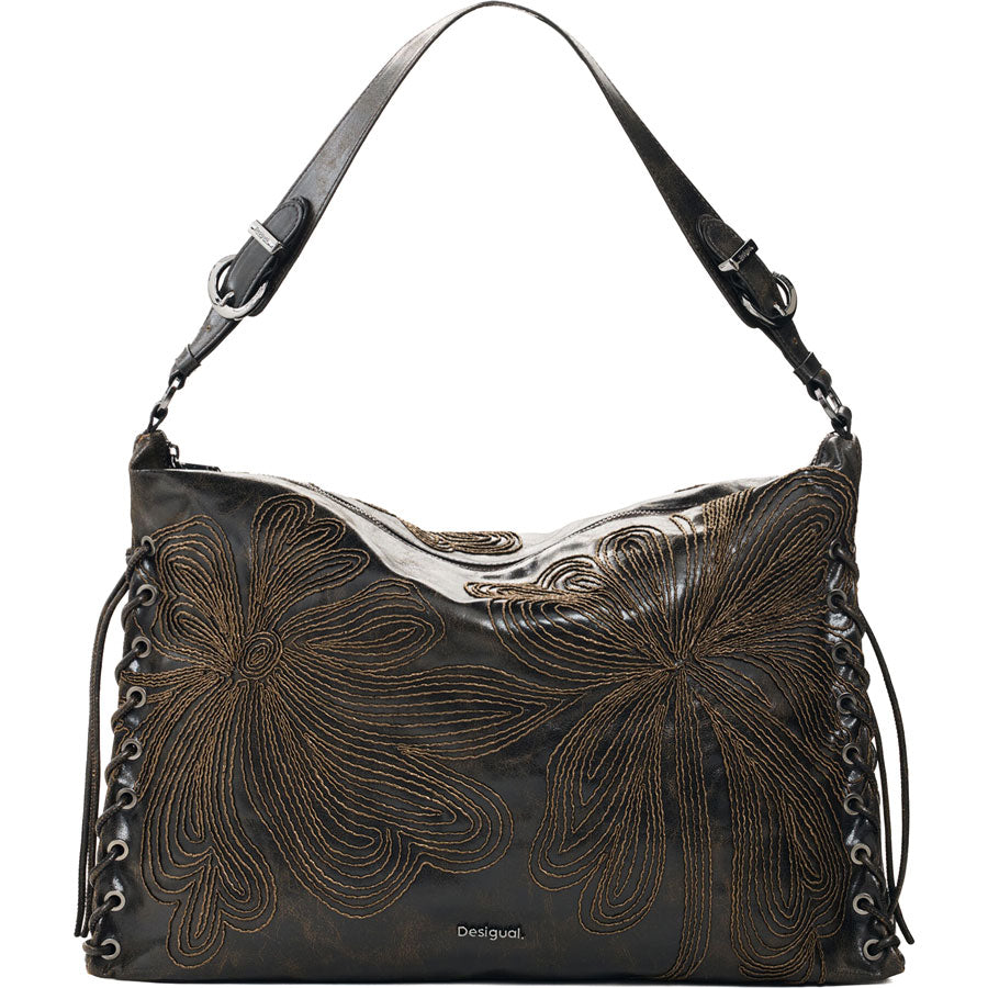 Desigual καφέ τσάντα ώμου 26WAXP77