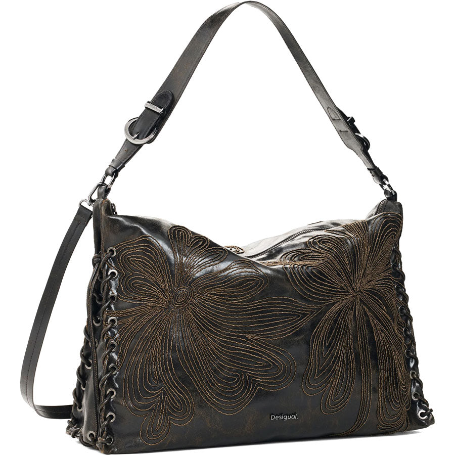 Desigual καφέ τσάντα ώμου 26WAXP77