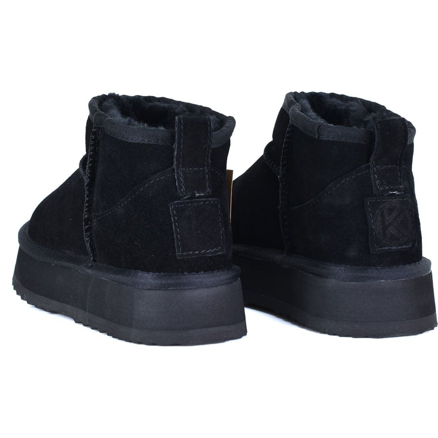 Μαυρο δίπατο δερμάτινο Australian Boot Kelara 41209