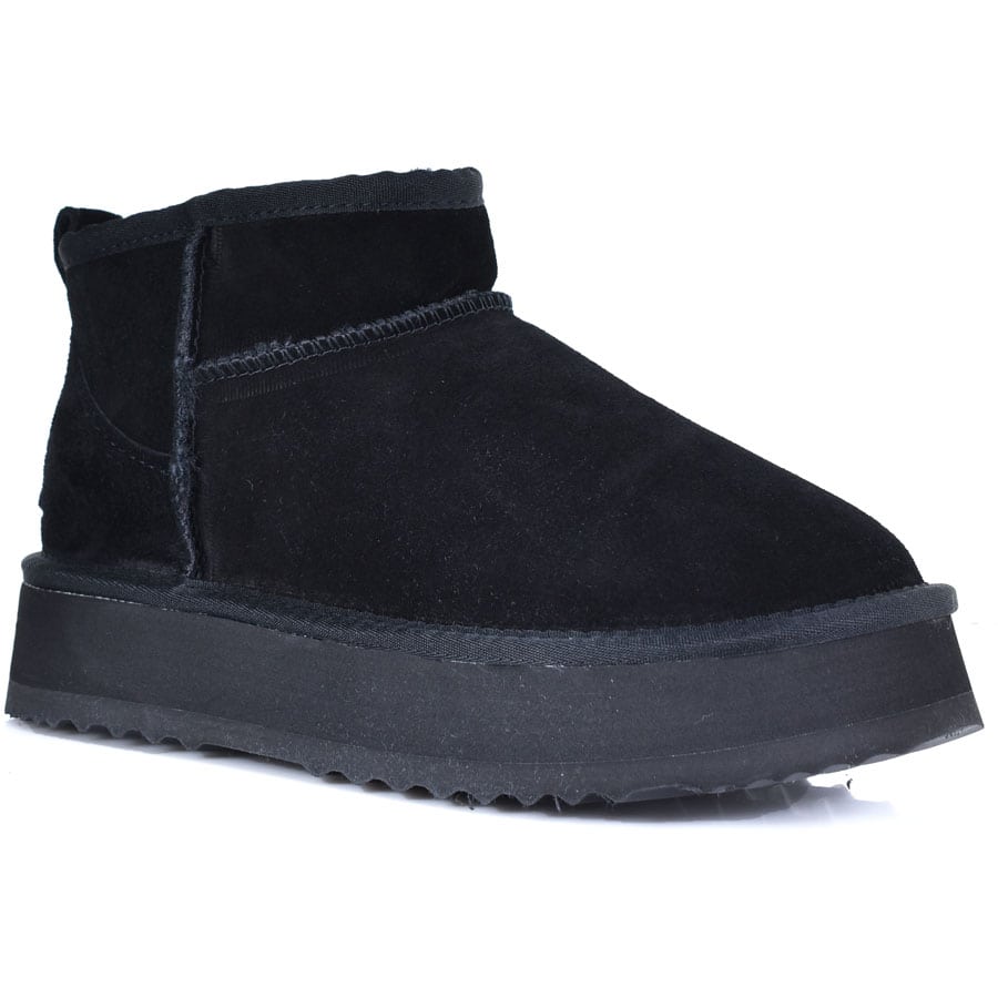 Μαυρο δίπατο δερμάτινο Australian Boot Kelara 41209