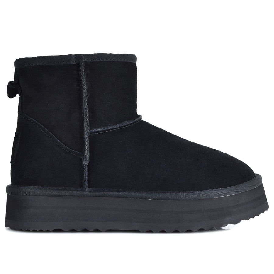 Μαυρο δίπατο δερμάτινο Australian Boot Kelara 41210