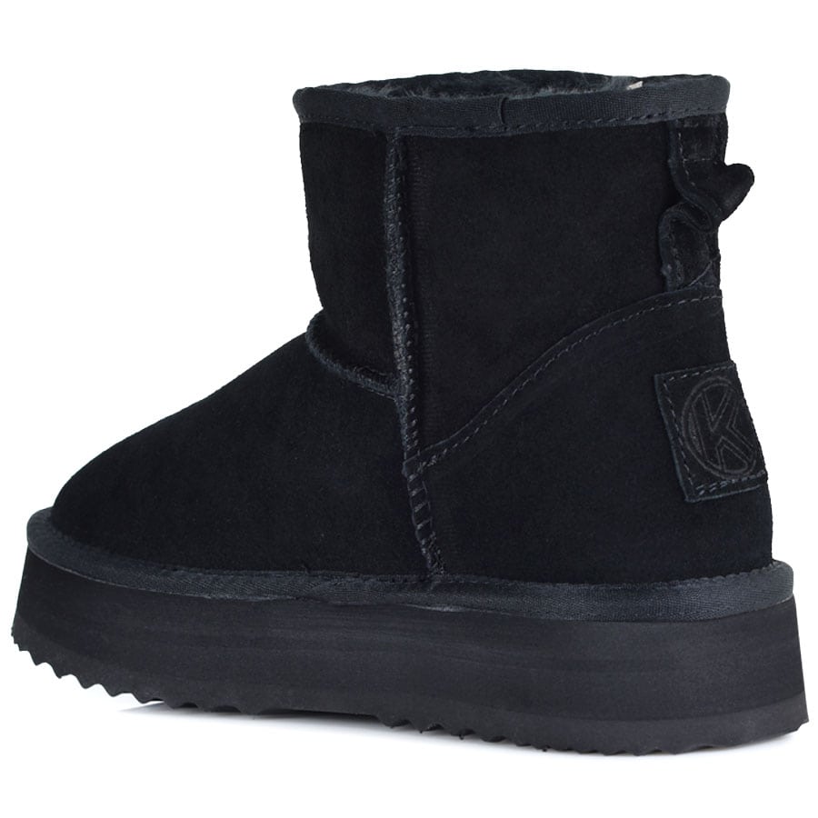 Μαυρο δίπατο δερμάτινο Australian Boot Kelara 41210
