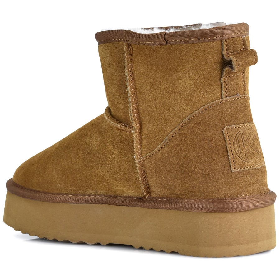Καμελ δίπατο δερμάτινο Australian Boot Kelara 41210