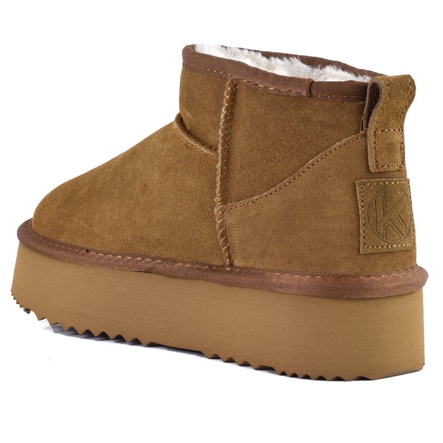 Καμελ δίπατο δερμάτινο Australian Boot Kelara 41209