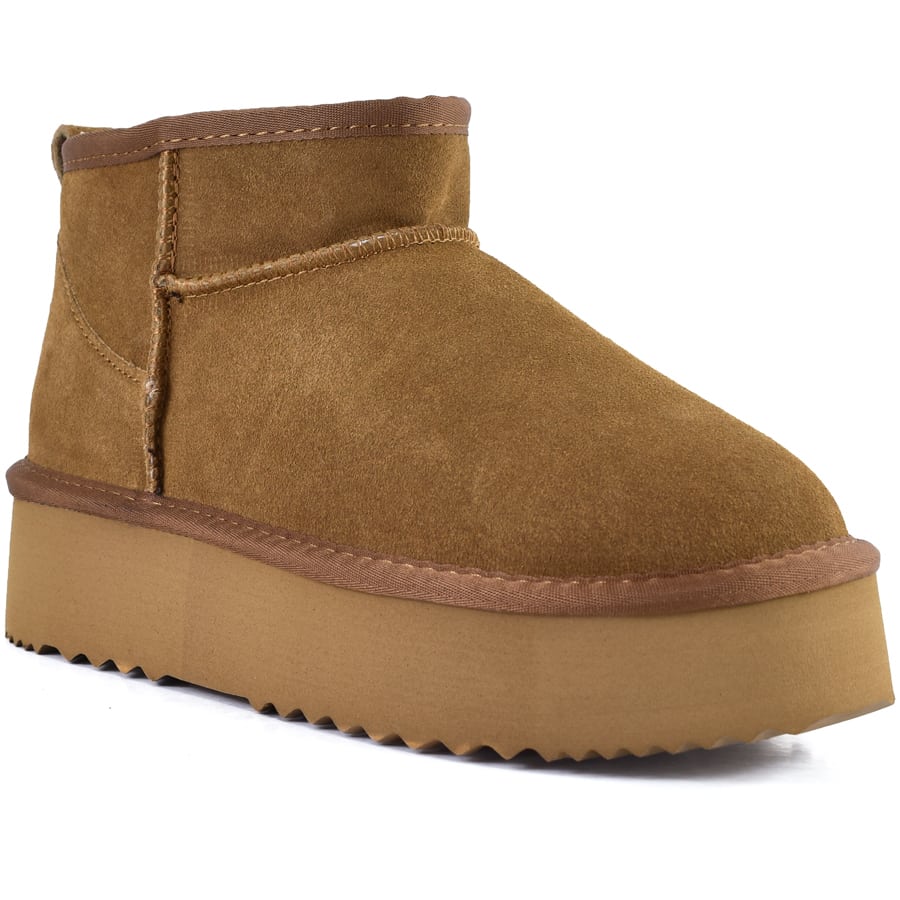 Καμελ δίπατο δερμάτινο Australian Boot Kelara 41209