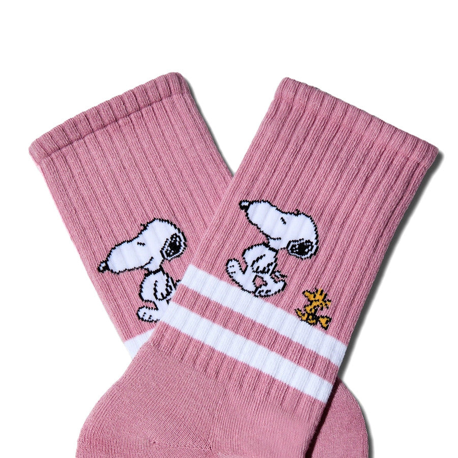 BeSocks ροζ κάλτσες Snoopy Stripe