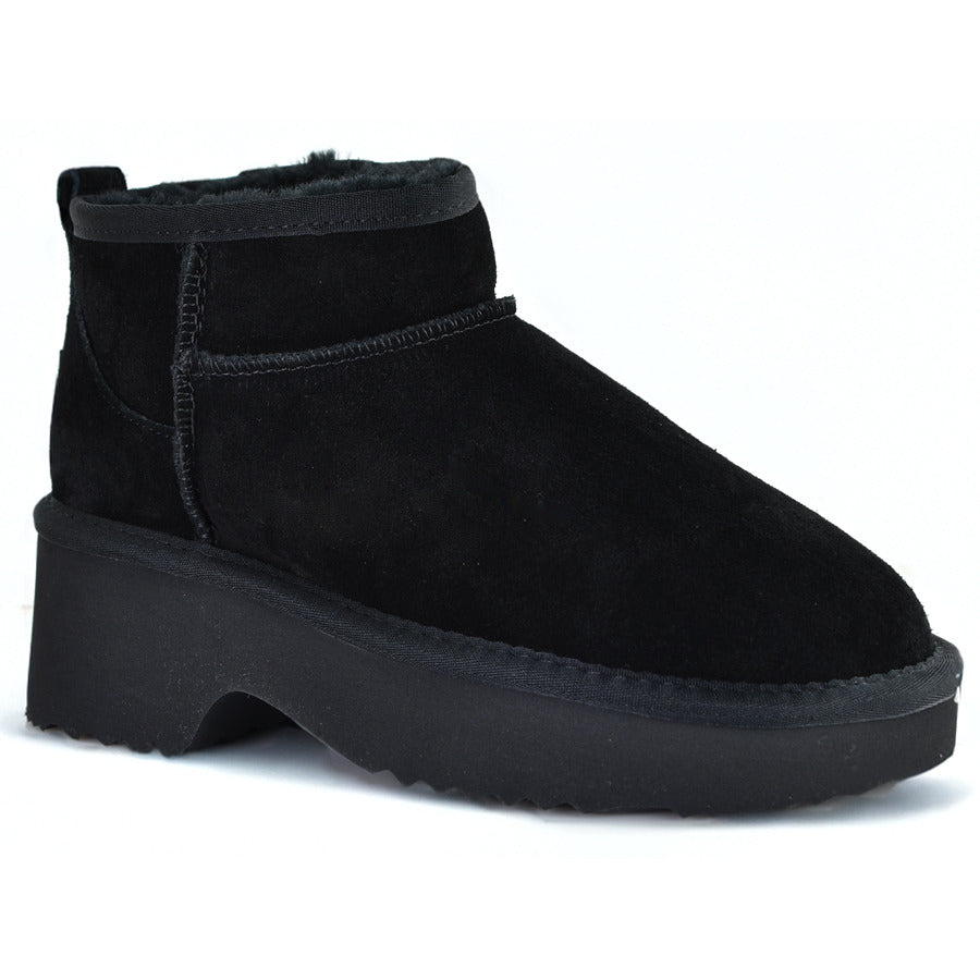 Μαυρο δερμάτινο Australian Boot Kelara 51304