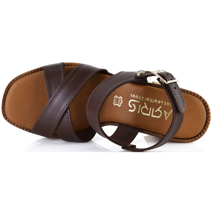 Δερμάτινo καφέ πέδιλο Harris 528-4305