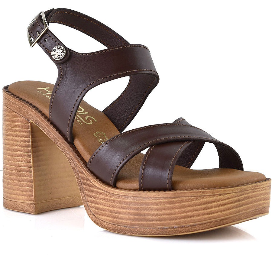 Δερμάτινo καφέ πέδιλο Harris 528-4305