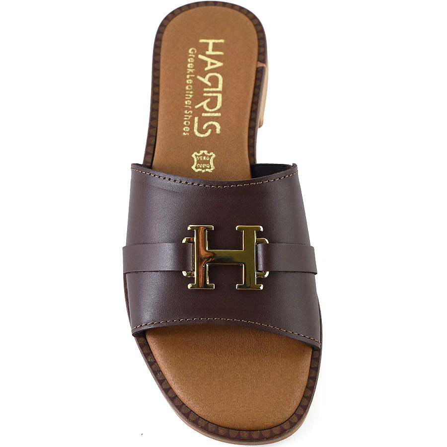 Δερμάτινο καφέ σανδάλι HARRIS 551-1084