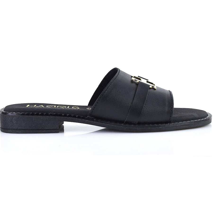 Δερμάτινο μαύρο σανδάλι HARRIS 551-1084