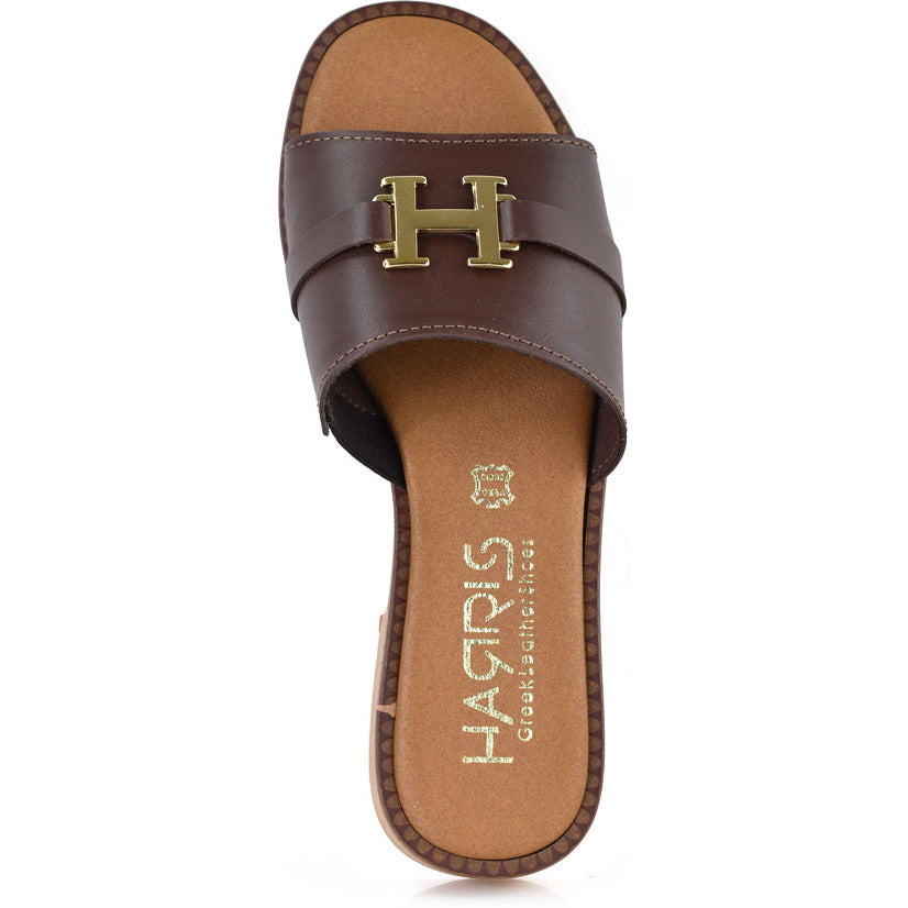 Δερμάτινο καφέ σανδάλι HARRIS 551-1084