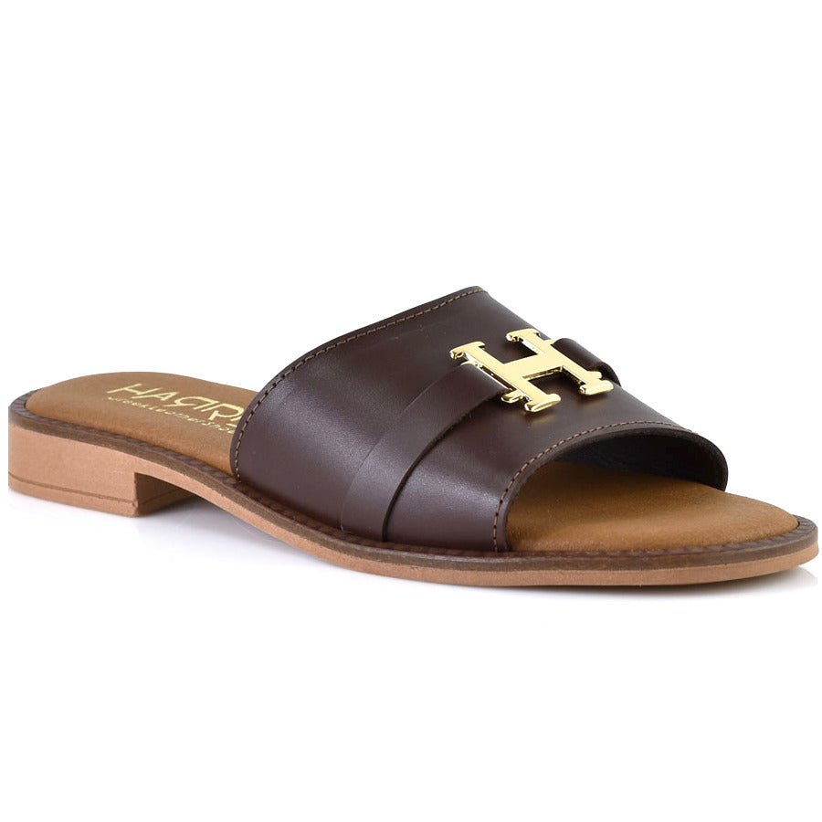 Δερμάτινο καφέ σανδάλι HARRIS 551-1084