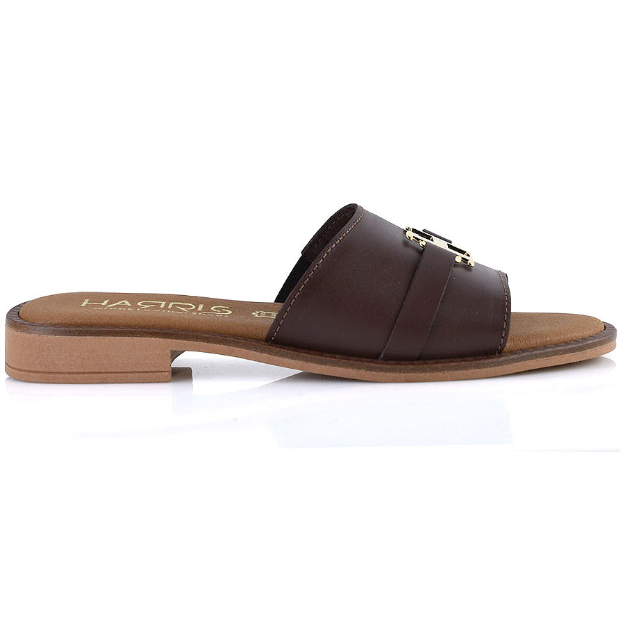 Δερμάτινο καφέ σανδάλι HARRIS 551-1084