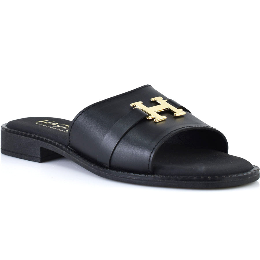 Δερμάτινο μαύρο σανδάλι HARRIS 551-1084
