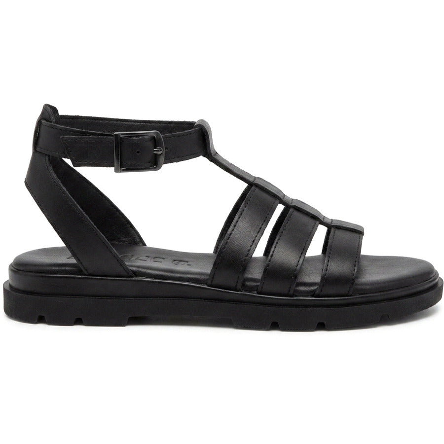 Δερμάτινο μαύρο σανδάλι Lady 624