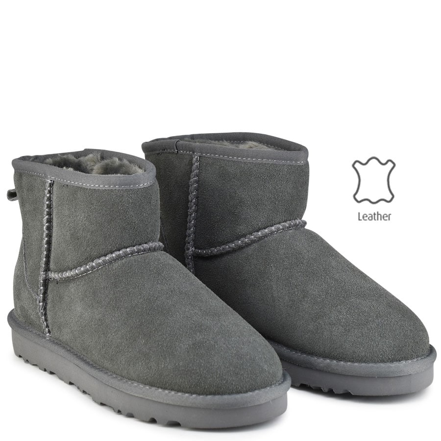 Γκρι χαμηλό δερμάτινο Australian Boot L7854