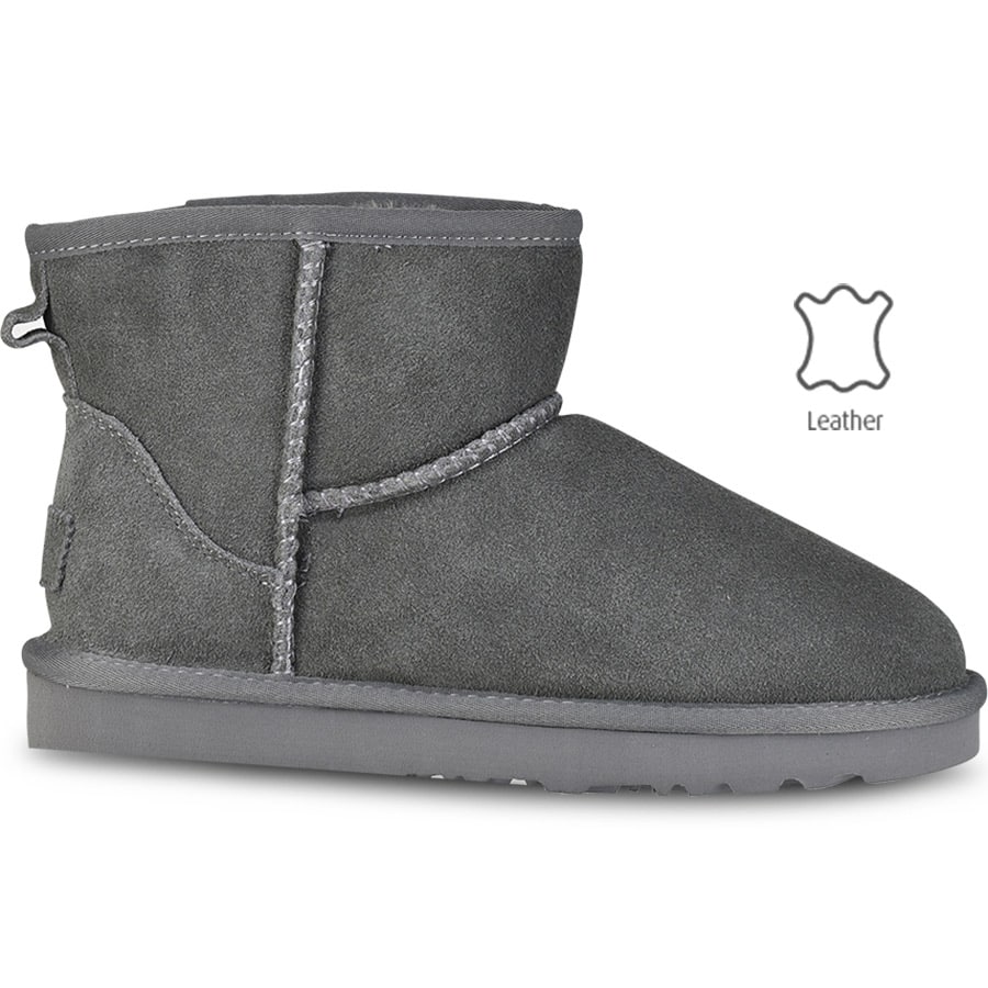 Γκρι χαμηλό δερμάτινο Australian Boot L7854