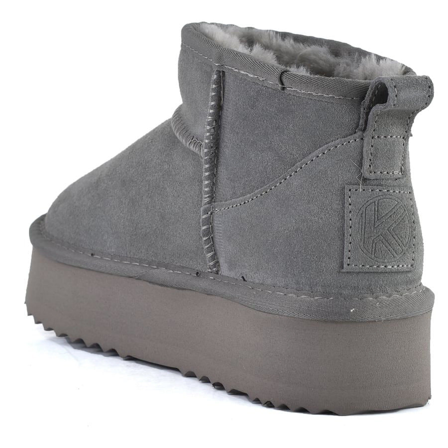 Γκρι δίπατο δερμάτινο Australian Boot Kelara 41209