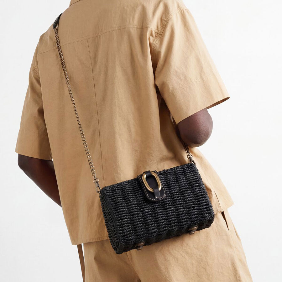 MTNG μαύρη τσάντα clutch SHELL