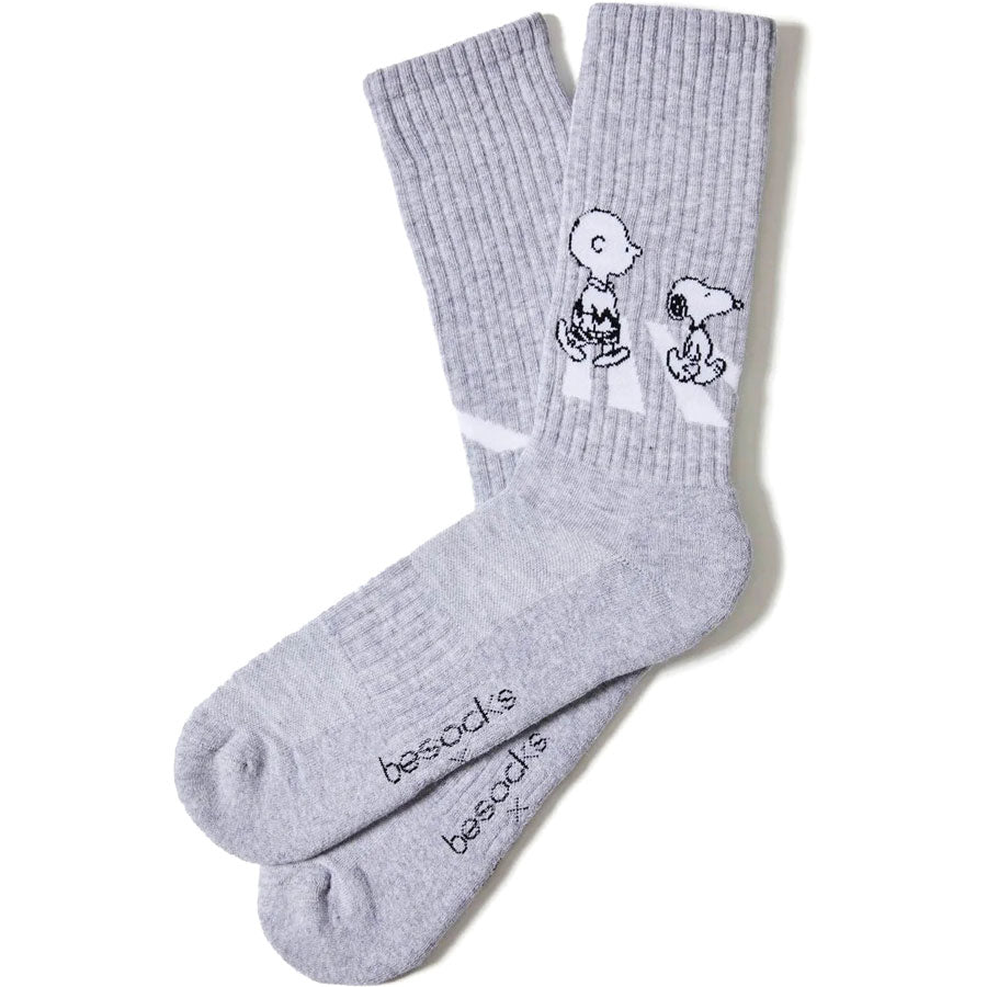 BeSocks γκρι κάλτσες Snoopy Walk