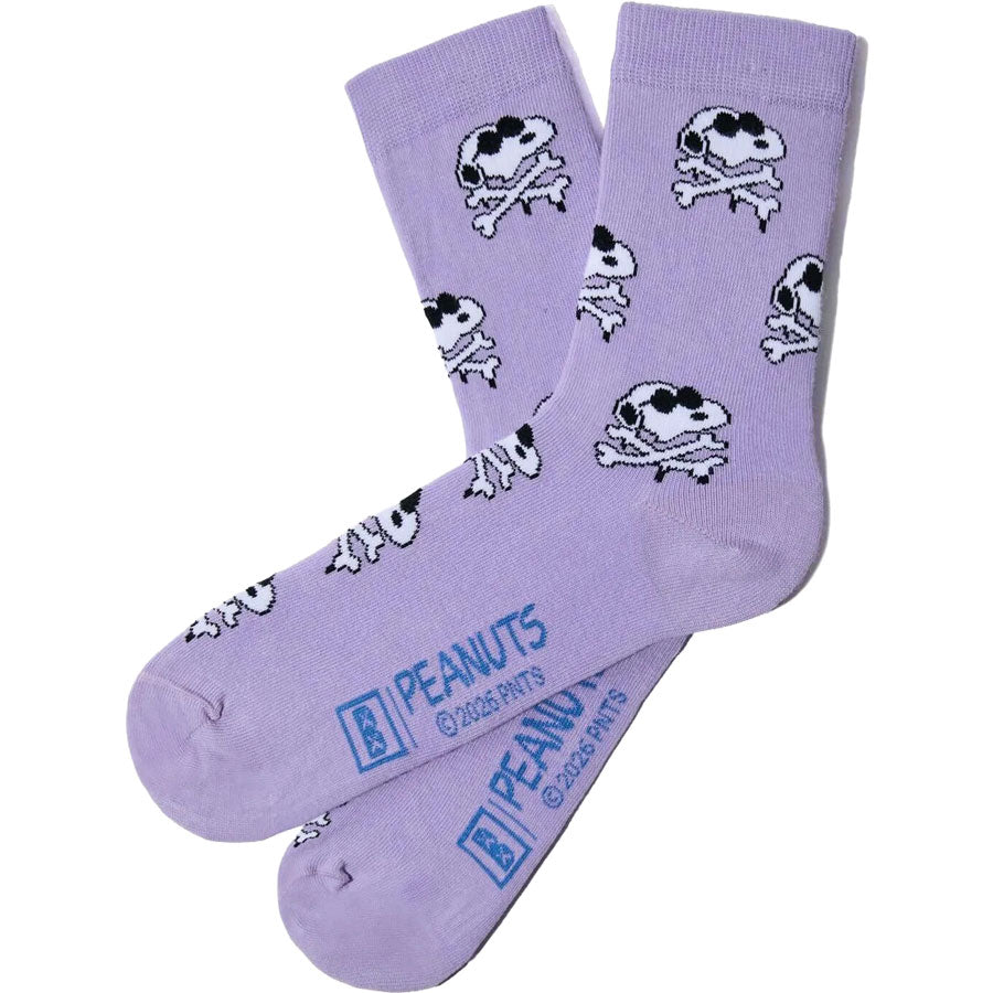 BeSocks μωβ κάλτσες Snoopy Skull