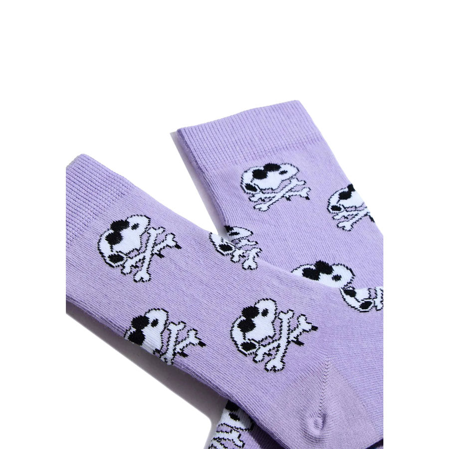 BeSocks μωβ κάλτσες Snoopy Skull