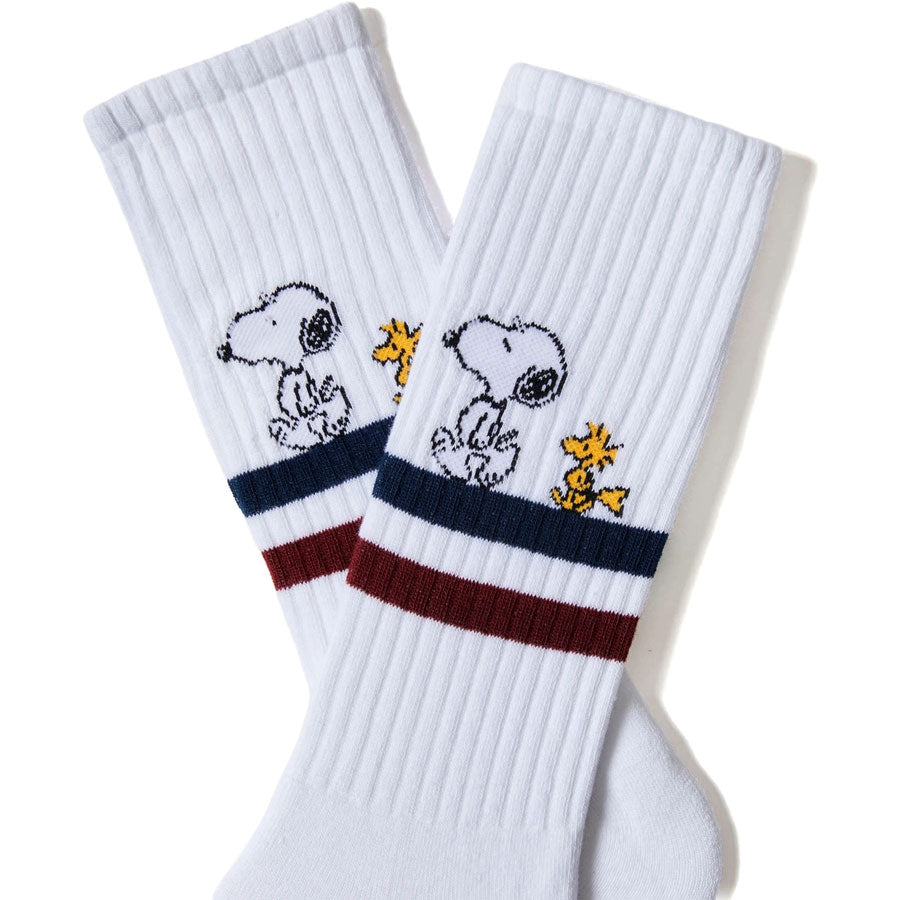 BeSocks λευκές κάλτσες Snoopy Stripe