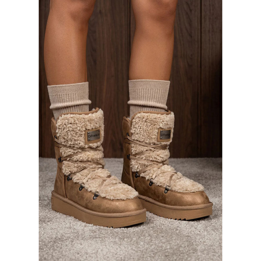 D.Franklin μπεζ snow Boot 370004