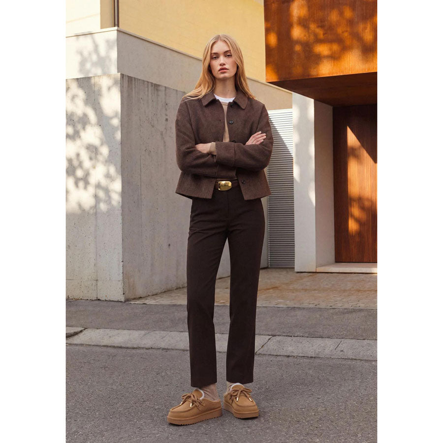D. Franklin καμελ δερμάτινο clog 375005