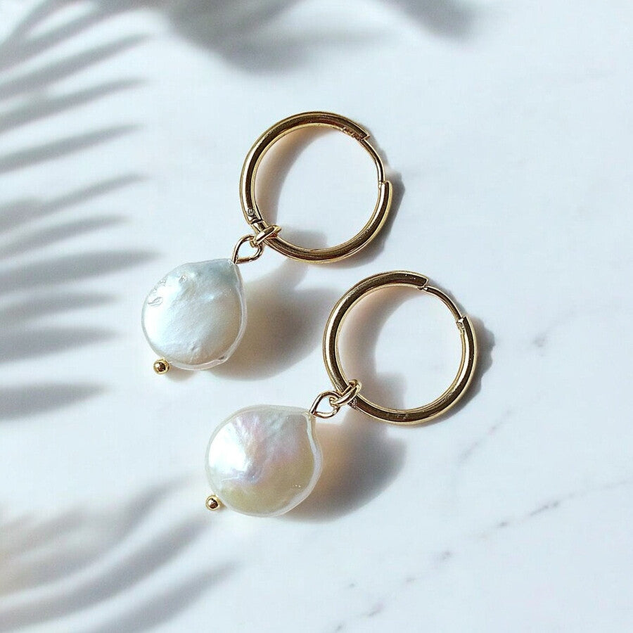 Duestelle σκουλαρίκια με επιχρύσωση 18K BIANCA HOOPS