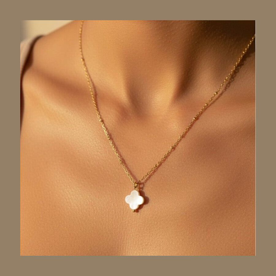 Duestelle κολιέ με επιχρύσωση 18K Clover
