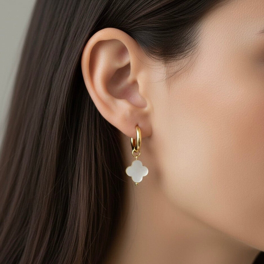 Duestelle σκουλαρίκια με επιχρύσωση 18K Clover