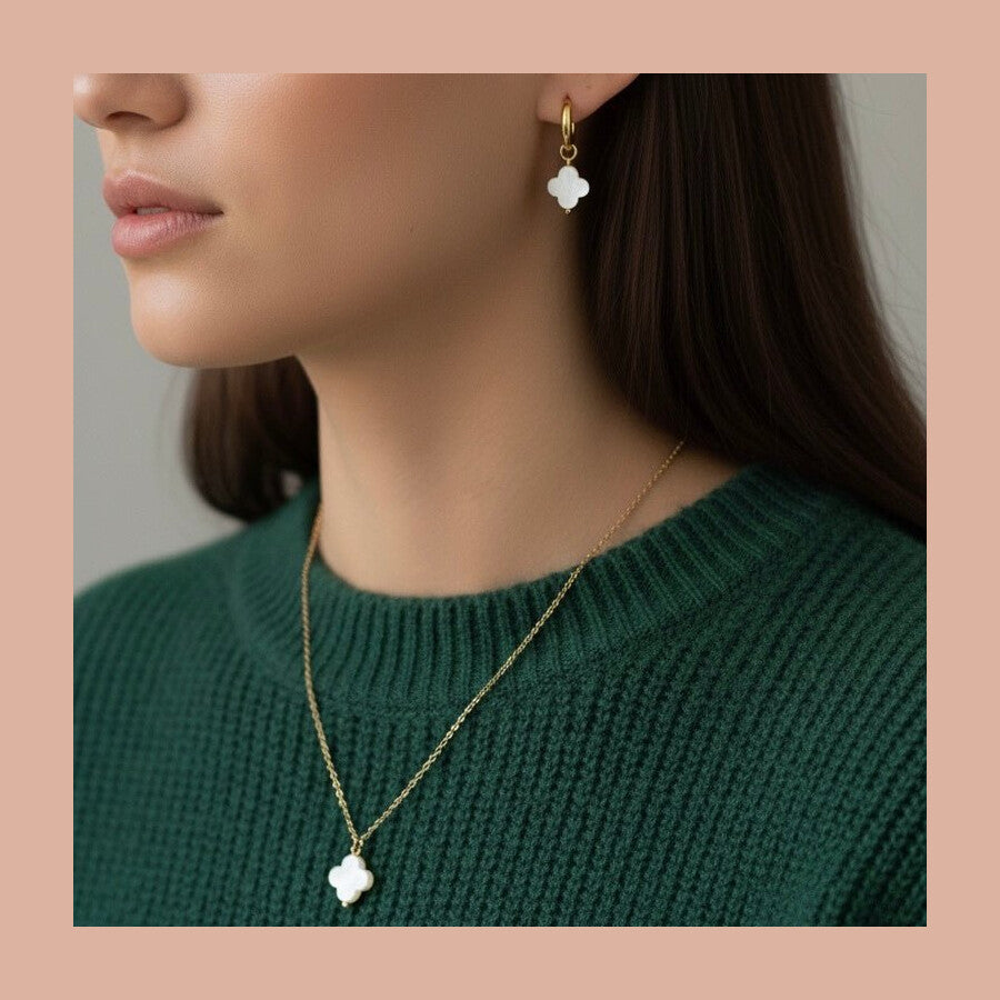 Duestelle κολιέ με επιχρύσωση 18K Clover