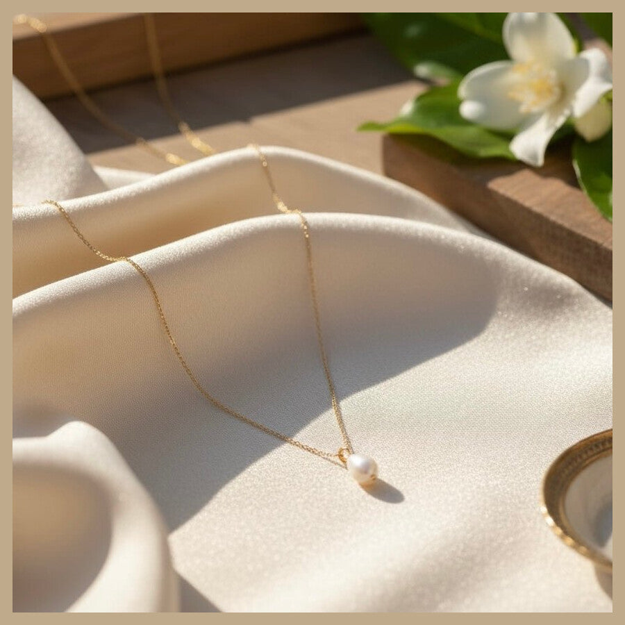 Duestelle κολιέ με επιχρύσωση 18K Pearl