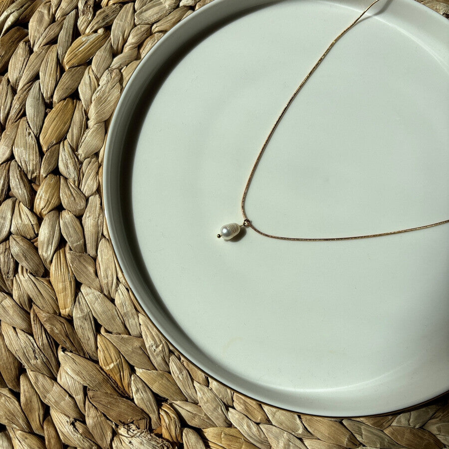 Duestelle κολιέ με επιχρύσωση 18K Pearl