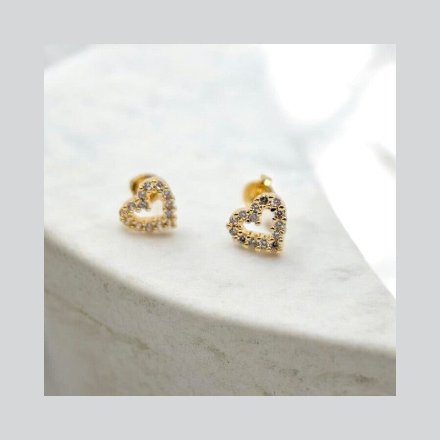 Duestelle σκουλαρίκια HEART ZIRCONIA