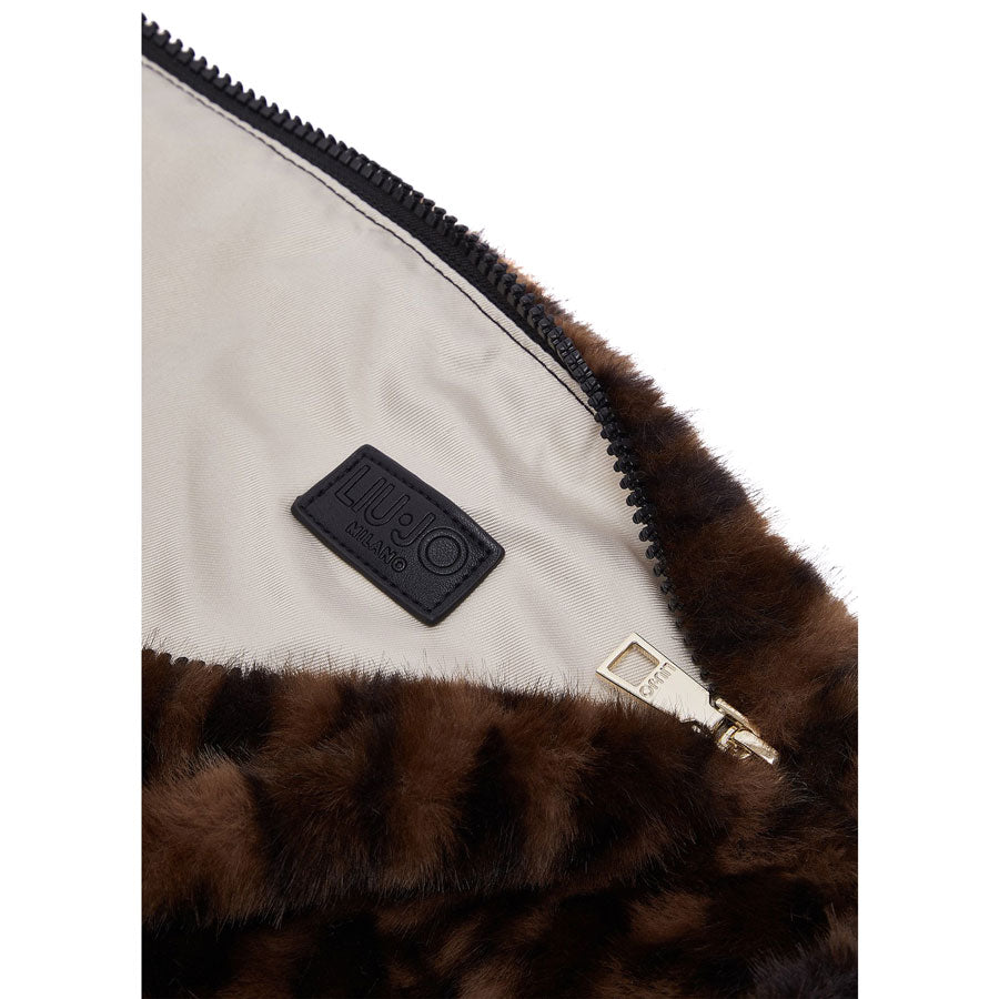LIU JO animal print γούνινη τσάντα ώμου AF6194