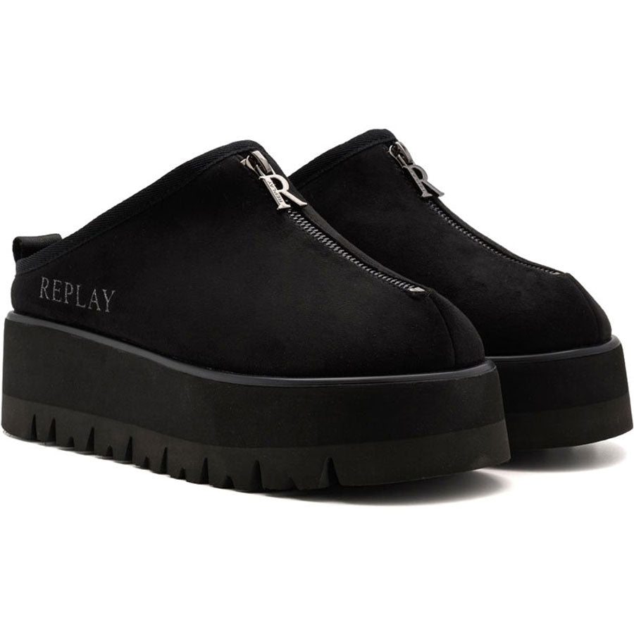 Replay μαύρο γούνινο clog MELROSE SABOT
