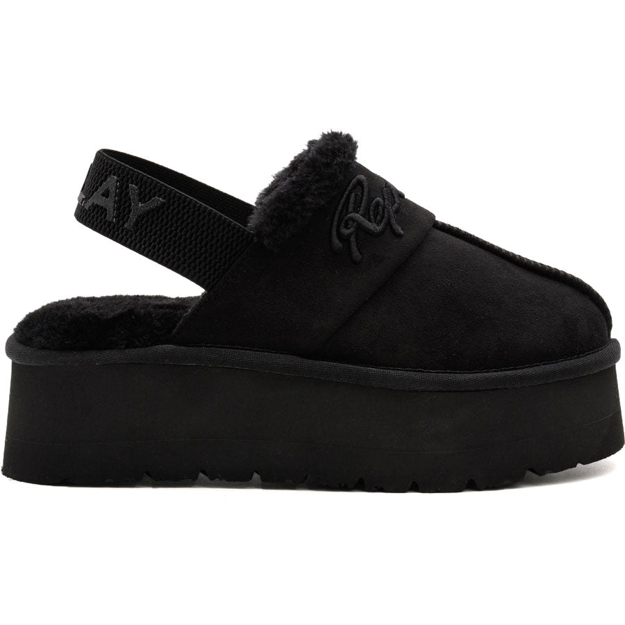 Replay μαύρο γούνινο clog CHIC LUNA