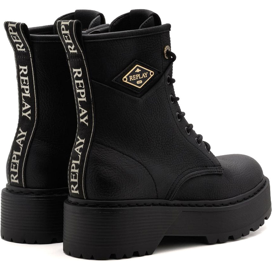 REPLAY μαύρο biker boot LUISA FLAME
