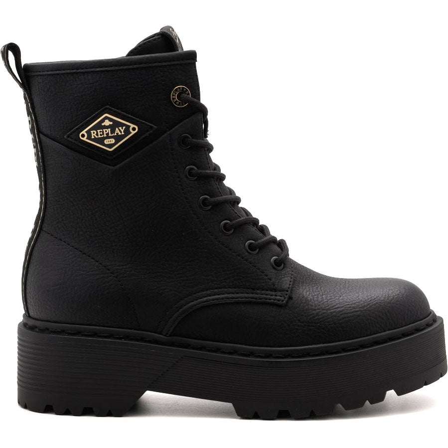 REPLAY μαύρο biker boot LUISA FLAME