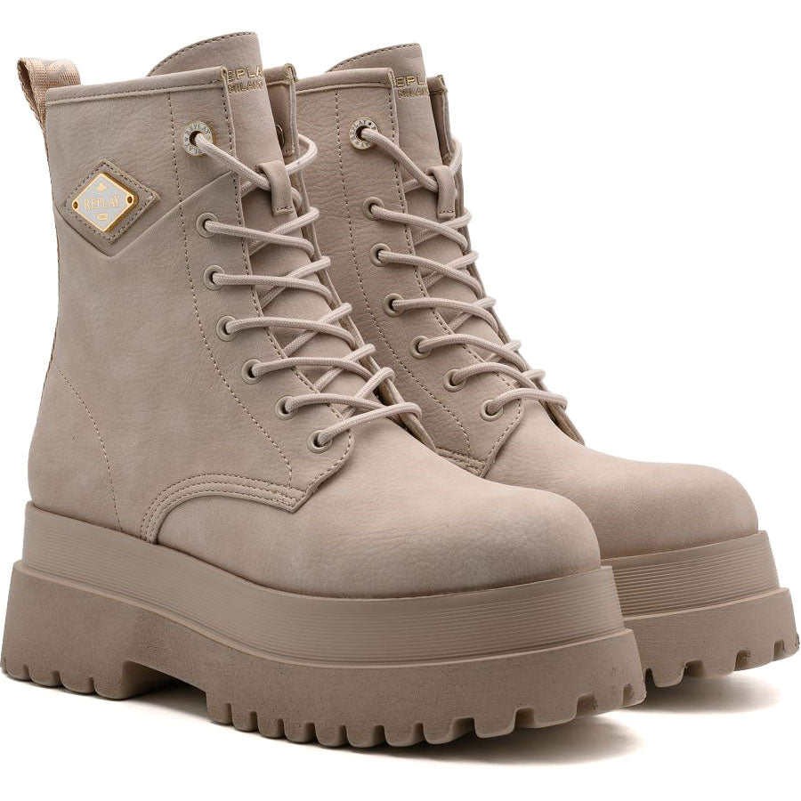 REPLAY μπεζ biker boot ANY ICON