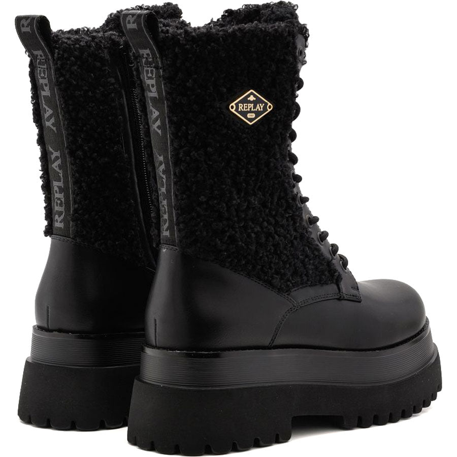 REPLAY μαύρο biker boot ANY HUSTLE